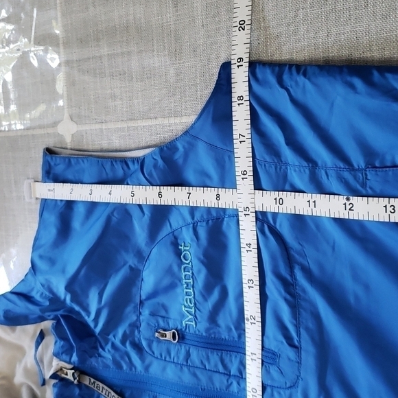 MARMOT Vibrant Blue Windbreaker Full Zip Sleeveless Vest Size SP - Picture 13 of 16